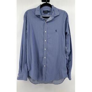 Polo Ralph Lauren Performance Men's Button Down Shirt Size L Blue White Striped